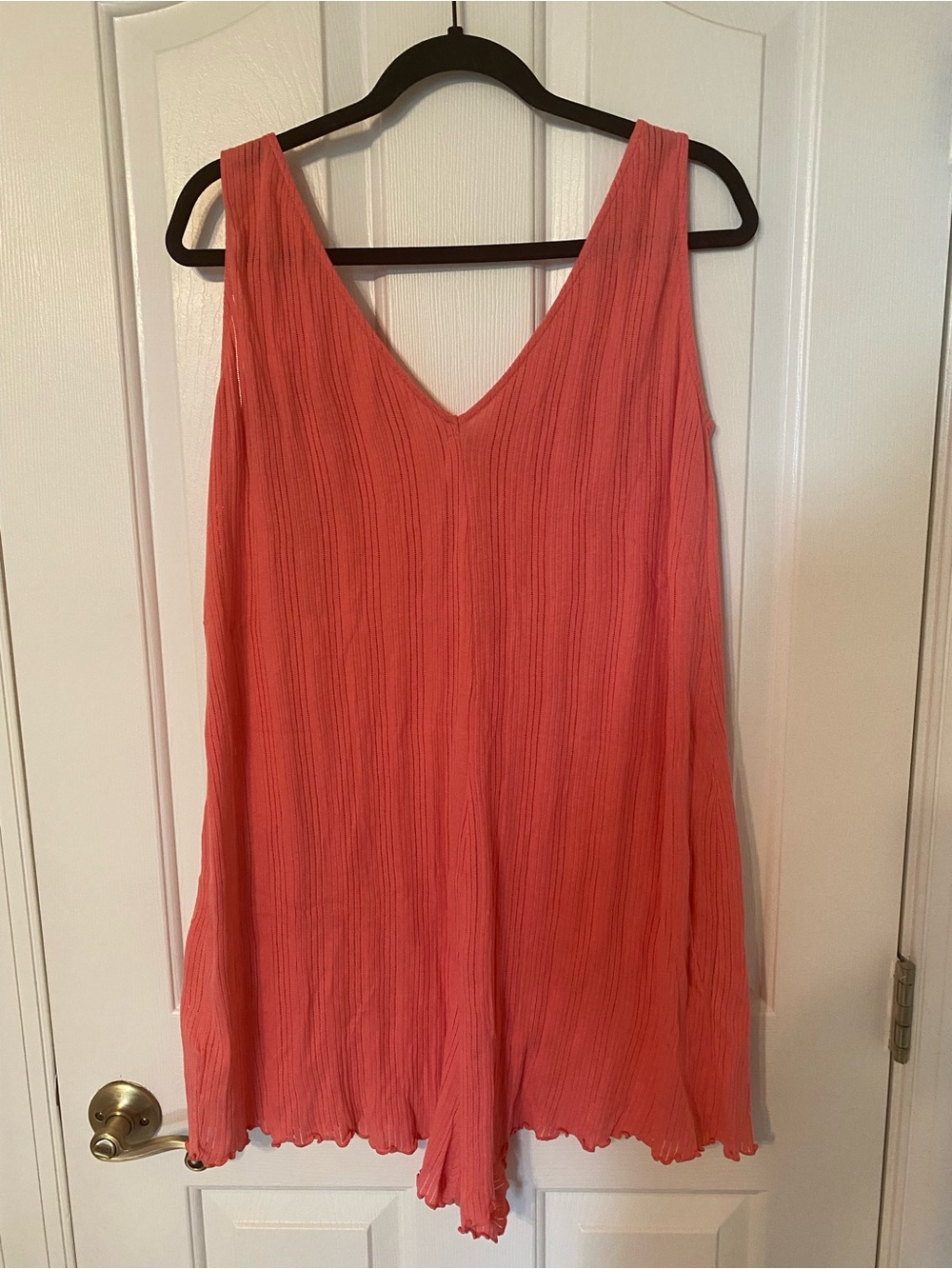 Pact Coral V-Neck Sleeveless Tank Romper